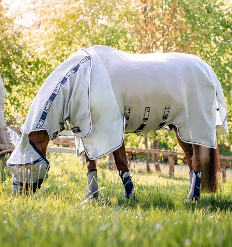 Horseware Fliegendecke Rambo Protector 6'0/130 cm - 6'0/130 cm - Silber-Blau