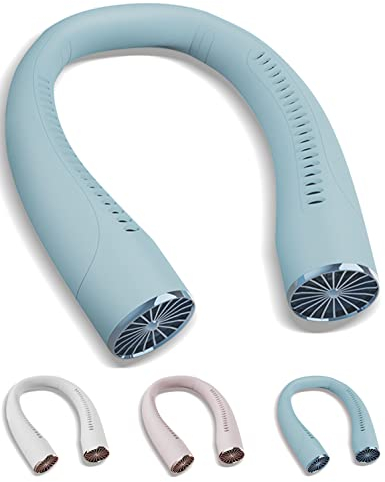 KENSUKA Ventilador de Cuello Portátil NF3, Recargable USB, 4000mAh, 3 Velocidades Ajustables, 180° Ajustable, Ideal para Deportes, Viajes y uso Diario