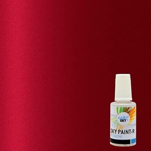 CARSKY Stylo retouche peinture carrosserie compatible avec Citroën ROUGE RUBI NACRE MET EPY (flacon pinceau 20ml) + vernis brillant (flacon pinceau 20ml)