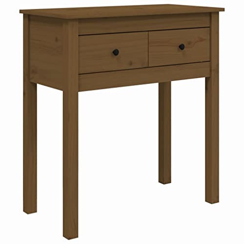 vidaXL Table Console Table de Couloir Table d'Entrée Table d'Appoint Salon Salle de Séjour Maison Intérieur Marron Miel 70x35x75 cm Bois Massif de Pin