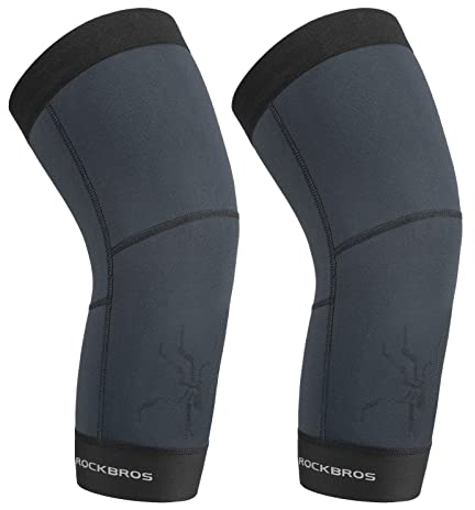 ROCKBROS Fahrrad Armlinge/Beinlinge Winter Thermo Armwärmer/Beinwärmer Rutschfest Arm Sleeves und Knieschutz für Radfahren, Laufen Herren/Damen S-3XL (1 Paar)