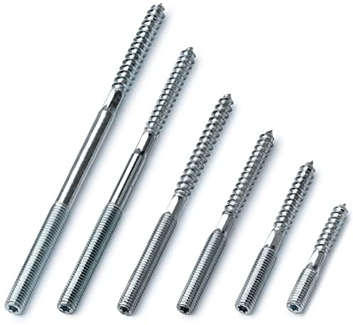STRÜBER Stockschrauben Torx (10x180mm - 5 Stück) Schraubstifte Gewindestifte Stahl verzinkt TX-25 Doppelgewindeschrauben Rohrschellen Befestigungsmaterial