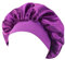 Satin Schlafmütz Damen Satin Bonnet Schlafhaube Seide Nachtmütze Bonnet Atmungsaktive Seide Schlafmütz Verstellbare Silk Bonnet Seidenhaube zum Schlafen Weiche Satin Haube Lila