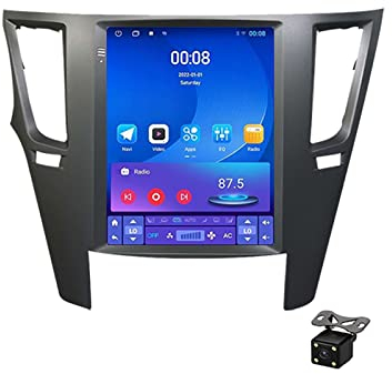 Plusfish 2 Din 9.7 Zoll Stereo, Touchscreen Autoradio, Bluetooth MP5-Player Für Subaru Outback 4 BR Legacy 5 2009~2014 Unterstützung Carplay/Auto/Lenkradsteuerung/FM-Radio, Mit Rückfahrkamera,Ts1