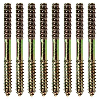 Vite a tassello Mcredy a doppia estremità, filettata, autofilettante, per legno, M8 x 90 mm, confezione da 8