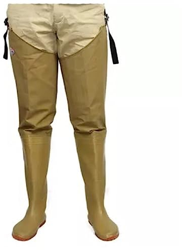 Stivali A Coscia da Pesca Comode e morbide Natiche Impermeabili in PVC for trampolieri, Adatte for l'industria della Pesca/acquacoltura/acquacoltura (Color : Khaki, Size : 36)