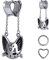 COOEAR Herz Messgeräte für Ohren, Herz Tunnel Doppel Flared Plugs, Katze Dangle Plugs Ohrringe 1/2.