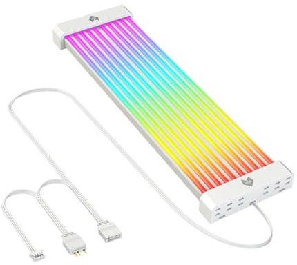 Câble d'alimentation gainé, Câble d'alimentation GPU ARGB, Kit D'extension de Câble ATX RGB 24 Broches de Personnalisation, Câble d'alimentation synchronisé 5 V 3 Broches