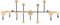 5 Haken Gold Heavy Duty Eingangshaken Kleiderhaken Wandgarderobe Eingangsbereich Hängegarderobe für Hut Taschen Handtuch Wohnzimmer