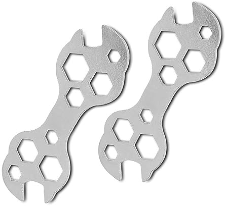 Shallho 2 chiavi a pedale esagonali 10 in 1, per bicicletta, multiuso, mini chiavi esagonali, strumenti per la riparazione di mountain bike, kit di attrezzi