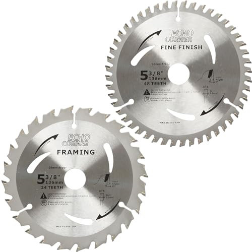 Echo Corner Lama per sega circolare da 136 mm, foro 20 mm, 24T + 48T