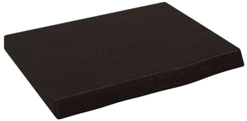 vidaXL Waschtischplatte, Multifunktional Arbeitsplatte mit Naturkante, Waschtischkonsole Tischplatte für Badezimmer, Holzplatte Platte, Dunkelbraun 40x30x(2-4) cm Massivholz Behandelt