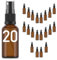 Essenciales Bote Spray Pulverizador de Cristal Ambar - 20 Botellas, Atomizador Recargable - 30ml