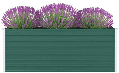 ShCuShan Hochbeet 160 x 80 x 45 cm Verzinkter Stahl Grün Hochbett Garten Hochbeete-Kit