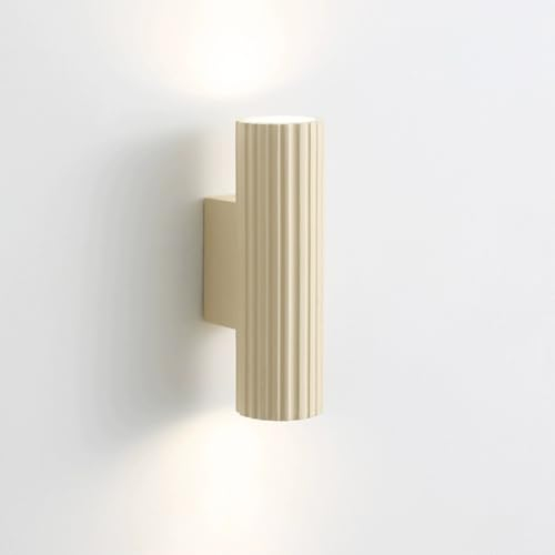 RXPVUXE Lampada da parete moderna in resina Wabi Sabi Lampada da parete a cilindro lungo Up Down Apparecchio di illuminazione per la casa, modalità 3 colori crema/bianco Lampade da parete artistiche i