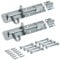 Brenton Bolt Lot de 2 verrous de porte coulissants de 150 mm avec finition galvanisée plaquée zinc – Boulons de portail pour portails en bois, abri de jardin, abri de jardin, serrure de porte de