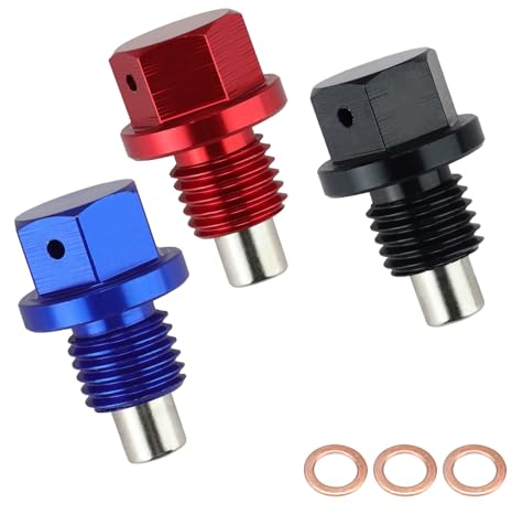 SRJQXH Tapón Magnético Drenaje Aceite, 3 Piezas de Tornillo Carter Aceite, Tornillo Magnético de Drenaje de Aceite Magnéticamente Adsorbible, Adecuado para la Mayoría de Automóviles