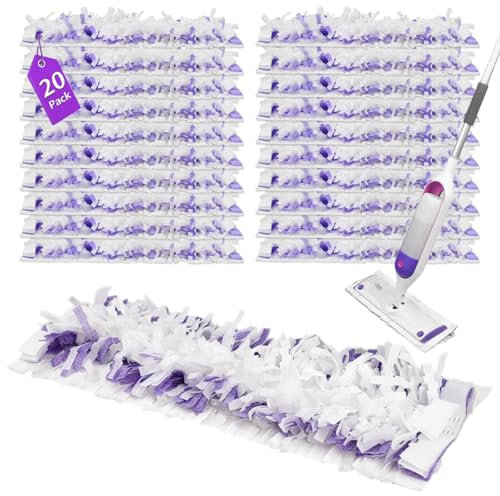 20 Pack Power Mop Pads Refills Fit for Swiffer PowerMop Multi-Surface Mop and for Swiffer PowerMop Wood Mop Replacement Mopping Pads for Bona Spray Clean Pads Replacement