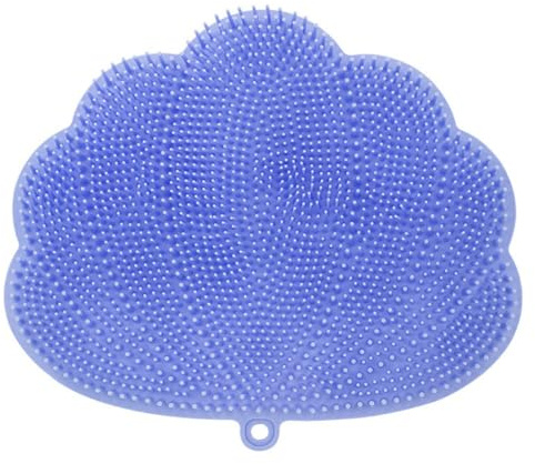 Hopbucan Wall-Mounted Hands-Free Back and Foot Scrubber with Suction Cups - Deep Clean and Exfoliate in the Shower Blue Easy to Use 30 X 25.5cm