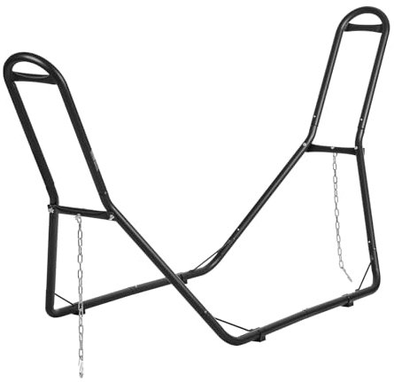 VEVOR Support de Hamac Portable, Charge 204 kg, Cadre Universel en Acier pour Hamacs 2,1-3,9 m, Réglable, Robuste, avec Chaîne, Crochet, Sac de Transport, pour Hamac 2 Personnes, Extérieur, Intérieur