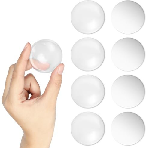 Aeaocvo Ø 50 mm Silikon Türstopper, Gummipuffer Selbstklebend, Bumsi Anschlagpuffer Transparent für Wände Glasflächen (4 Weiß + 4 Transparente)