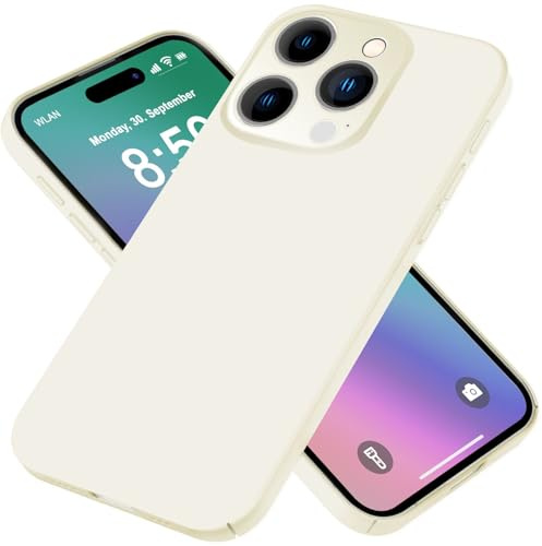 NALIA Ultra Slim Hardcase für iPhone 16 Pro Max - Hülle, Creme Weiß | Erhöhter Kamerarand, Kabelloses Laden, Kratzfestes Polycarbonat, Rutschhemmende Silk-Touch Oberfläche, PUREFIT