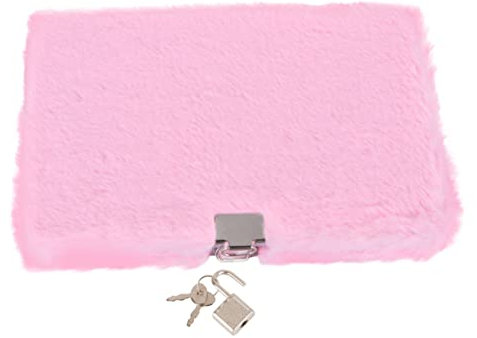 CAXUSD Plüsch Notizbuch Mit Schloss Rosa Student Tagebuch Plüsch Tagebuch Für Schule Büro Journal Organizer Geschenk