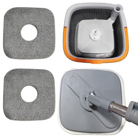 mufojyez Spin Mop and Bucket Set, 360° Rotating Clean Mop-Head, Replaceable Mop Pads, Mop and Bucket with Wringer Set for Home, Adjustable Handle Mops for Wet And Dry Dual-use A