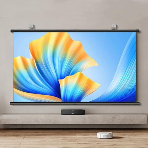 RTVGNSZSJL Pantalla de Proyector 40 HD 4k Pantalla de Proyección Manual Enrollable Cine en Casa (40 (16:9))