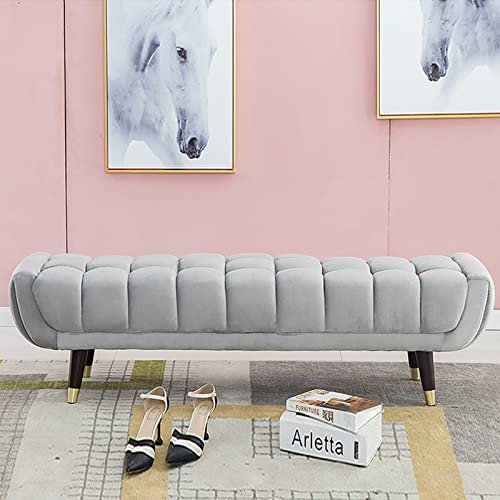 CHYOOP Accent End Of Bed Ben For Bedroom Living Room Ottoman,Velvet Tufted Entryway Ben,Entryway Ben,Luxurious Foot Stool With Padded Seat-A 100x45x45cm(39x18x18in)