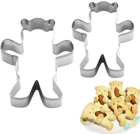 Generisch Bären-Ausstechform – Teddybär-Ausstechform | Edelstahl Umarmung Bär Form Cartoon Gebäckform | Niedliches Küchen-Backzubehör, Dessert Backwerkzeuge für Fondant, Ton, Gebäck, Kuchen