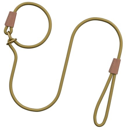 Slip Lead Hundeleine 150cm, Trainingsleine (Khaki) | Integriertes Halsband, Robustes Nylonseil, Anti-Zug Führungsleine, Für Mittelgroße & Große Hunde, Hundetraining