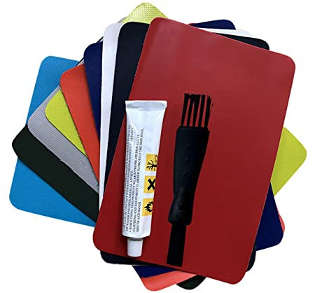 Qvhgnxcm Heavy Duty Repair Patches Glue Set, 6Pcs Bouncy Castle Repair Kit, Airbed Repair Kit, PVC Repair Adhesive Inflatable Boat Patch Glue Repair Kit For Kayaks Swimming Pools Water Beds