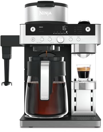 Ninja Prestige 2-in-1 Filterkaffee- und Kapselmaschine mit integriertem Milchaufschäumer, für Latte, Eiskaffee und Flat White, Schwarz CFN802EU