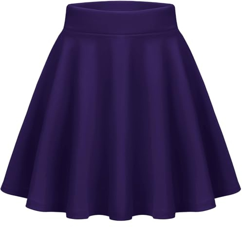 Zeagoo Jupes Femme Short Jupe Basic A-Ligne Mini Jupe Elastique Taille | Courte Patineuse Jupe Casual Skirt