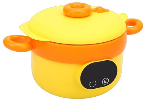 VELATEMOR Ciotola Scaldavivande Intelligente per Bambini, Scaldavivande Senza Fili in Acciaio Inossidabile di Grande capacità da 470 Ml con Batteria Incorporata da 3600 MAh, per Neonati e (YELLOW)