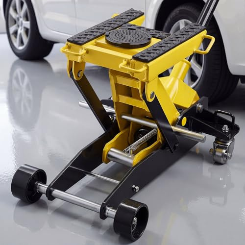 VEVOR Low Profile Floor Jack, 2 Ton (4409 lbs) Capacity, Steel Racing Floor Jack with Single Piston Quick Lift Pump, Hydraulic Trolley Car Lift for Cars, Motorcycles, ATVs, Lifting Range 5.7-17