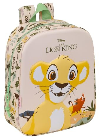 EL REY LEÓN - Mochila de Guardería 3D, Fácil Limpieza, Ideal para Niños de Diferentes Edades, Cómoda y Versátil, Calidad y Resistencia, 22x10x27 cm