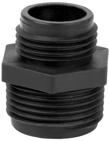 Little Giant 599030 GH 1,9 cm Außengewinde Gartenschlauch-Reduzierstück/Adapter für Nutz, Teich-oder Hydrokulturpumpen mit 2,5 cm FNPT-Entladung, Schwarz, 1 MNPT x 3/4 GHT