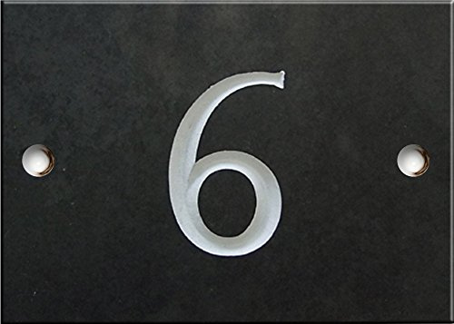 Engraved Slate House Number Sign - 1 to 99 (Select Your Number here) - Number 6 (Same Day Dispatch by 1st Class Post!!!)