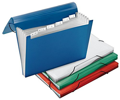 Veloflex 4445200 Fächermappe Crystal DIN A4, 6 Fächer, aus starke PP-Folie, erhältlich in: rot, grün, blau, farblos (keine Farbauswahl möglich)