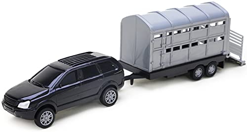 Diecast Metal 4x4 Series y Transporte de Ganado Escala 1:32 (Negro)