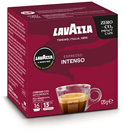 LAVAZZA - Café Espresso Intenso Corsé - Café Capsule A Modo Mio - Arabica et Robusta - 16 Capsules Compatibles Lavazza A Modo Mio®