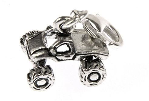 Miniblings Quad Motocross Offroad Charm Geländefahrzeug Silber versilbert | Kleiner Anhänger zum Kombinieren, aus Berlin, mit Auto, in kleiner Serie hergestellt