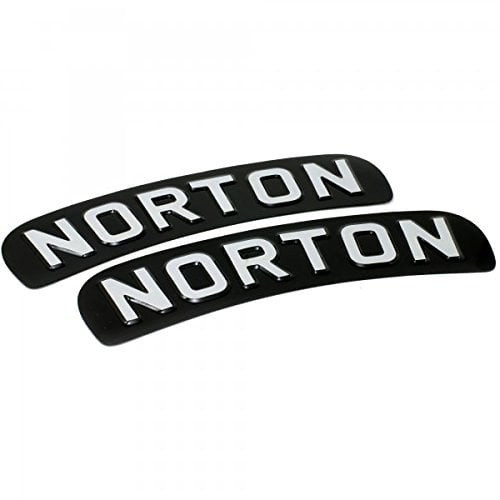 Jepson Norton Classic Motorcycle Branded Curved Show Plate Black & Silver SET OF TWO