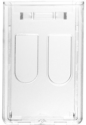 Karteo® Ausweishülle für 2 Karten | Ausweishalter vertikal transparent | Kartenhülle aus Hartplastik Polycarbonat | als Kartenhalter Halter für Ausweise Dienstausweise im EC Karten-Format