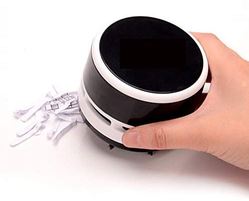 FineInno Mini Crumb Vacuum Cleaner Portable Desktop Sweeper Handheld Cordless Multifunction Cleaning for Home,Office, Cars,Pet Hairs No Battery Included (Black)