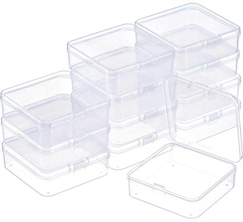 SATINIOR Satinor Aufbewahrungsbox für Perlen, aus Kunststoff, transparent, mit Scharnierdeckel, für Perlen und mehr
