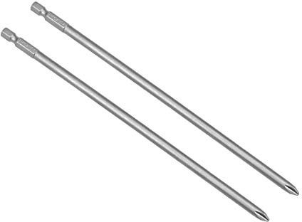 sourcing map 2Pcs 1/4-Inch Hex Shank 200mm Length Phillips 6PH2 Magnetic Screw Driver S2 Screwdriver Bits