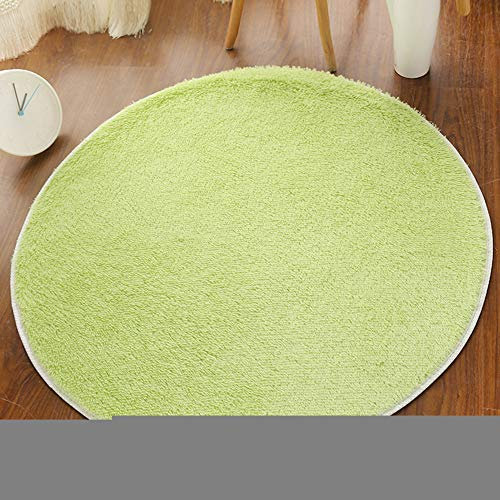 Shengwan Teppich Runder Shaggy Zimmerteppich Waschbar Sitzkissen Teppich für Kinderzimmer, Schlafzimmer, Wohnzimmer Gras-Grün Durchmesser 60cm